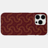 赤い豪華な波状のストライプパターン Case-Mate iPhoneケース (裏面 (横))