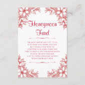 赤い豪華な結婚式の新婚旅行資金 エンクロージャーカード (正面)
