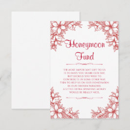 赤い豪華な結婚式の新婚旅行資金 エンクロージャーカード