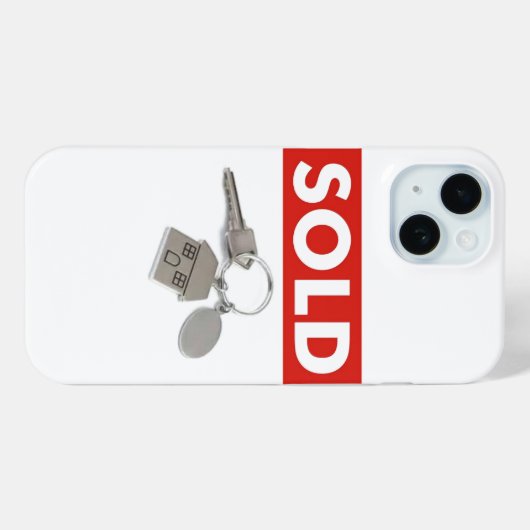 赤い販売サイン実在エステートエージェントホーム鍵iPhone Case-Mate iPhoneケース (裏面 (横))