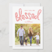 赤い賛美クリスマス宗教カスタム写真 シーズンカード (正面)