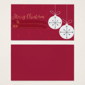赤い贈り物のメリークリスマスラベル (正面&裏面)