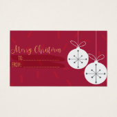 赤い贈り物のメリークリスマスラベル (正面)