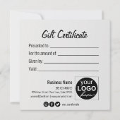 赤い贈り物の金の雪の結晶のクリスマスボール ギフトカード (裏面)