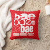 赤い赤いストライプ クッション (ブランケット)