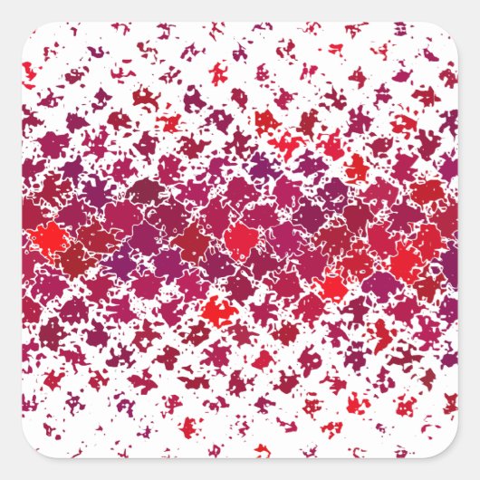 赤い赤い絵を描飛び模様 スクエアシール (正面)