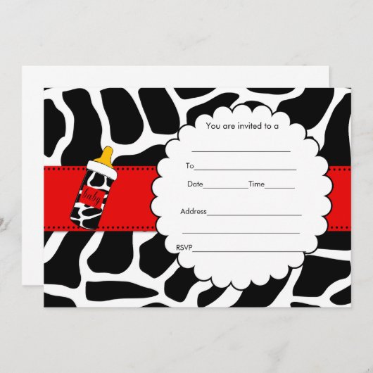 赤い赤い赤い赤の赤い赤の赤の招待を空白で埋める 招待状 (正面/裏面)