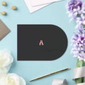 赤い赤と白花の付いたクリスマスツリー アクリル招待状 (インサイチュ (ウェディング))