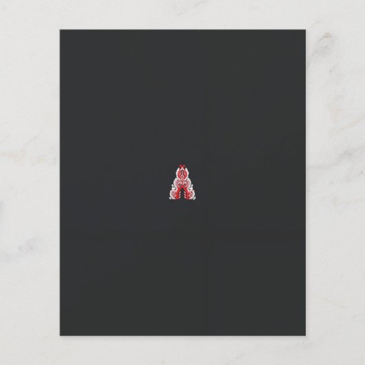 赤い赤と白花の付いたクリスマスツリー チラシ (正面)