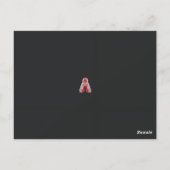 赤い赤と白花の付いたクリスマスツリー ポストカード (裏面)