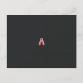 赤い赤と白花の付いたクリスマスツリー ポストカード (正面)