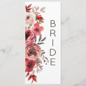 赤い赤面フローラバラ予約席 メニュー (裏面)