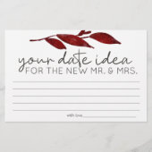 赤い赤面フローラバラ日付ナイトアイディアシャワーゲーム 便箋 (正面)