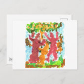 赤い踊り姿葉書 ポストカード (正面/裏面)