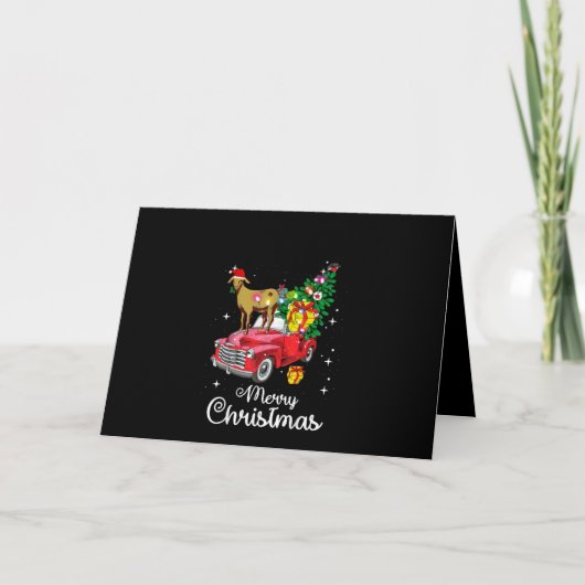 赤い車でクリスマスを駆ける羊 カード (正面)