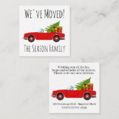 赤い車にクリスマスプレゼントを贈る エンクロージャーカード (正面/裏面)