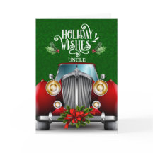 赤い車のクリスマスクラシックおじさんのために