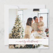 赤い車のクリスマスツリー家族の写真移動 案内状 (裏面)