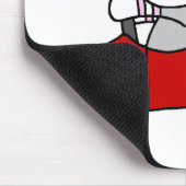 赤い車のソックス猿の女の子 マウスパッド (コーナー)