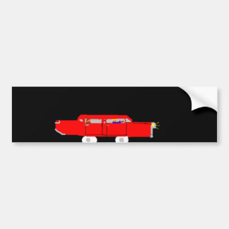 赤い車のバンパーステッカー バンパーステッカー