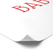 赤い車の木の赤ちゃんシャワー歓迎サイン ポスター (角)