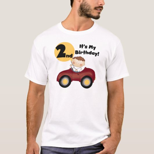 赤い車の男の子2nd誕生日Tシャツとギフト Tシャツ (正面)
