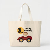赤い車の男の子3rd誕生日Tシャツとギフト ラージトートバッグ (正面)
