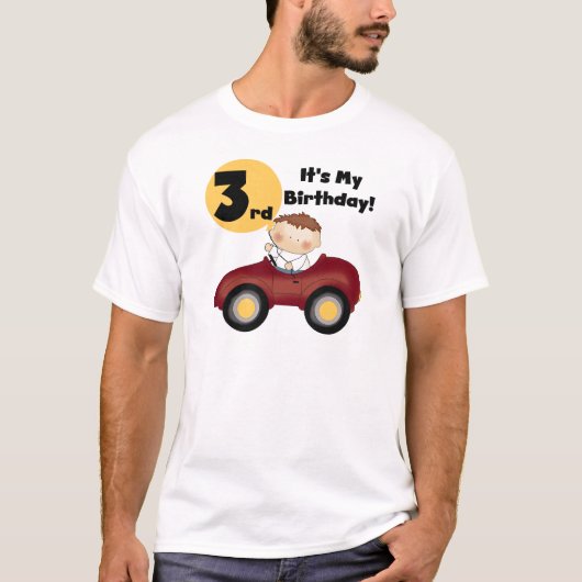 赤い車の男の子3rd誕生日Tシャツとギフト Tシャツ (正面)