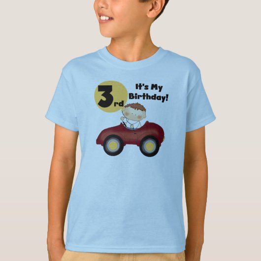 赤い車の男の子3rd誕生日Tシャツとギフト Tシャツ (正面)
