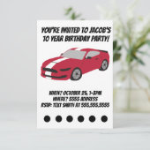 赤い車の男の子/男の誕生日カード 招待状 (スタンド正面)