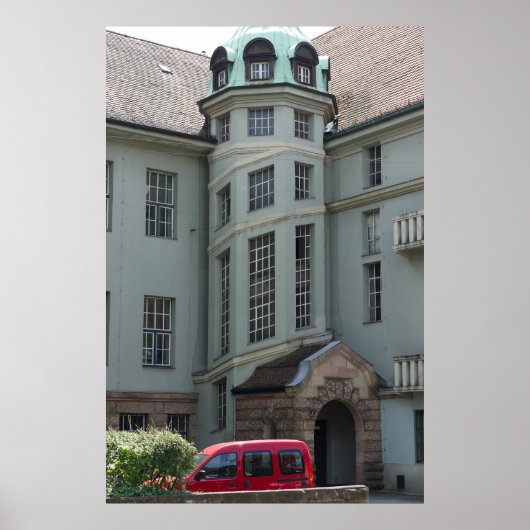 赤い車を持つErlangenアーキテクチャ ポスター (正面)