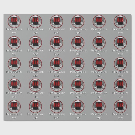 赤い車掌車のビクトリアンな蒸気の列車 ラッピングペーパー (フラット)