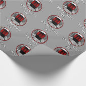 赤い車掌車のビクトリアンな蒸気の列車 ラッピングペーパー (角)