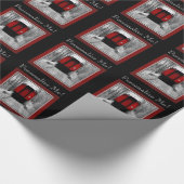 赤い車掌車のビクトリアンな蒸気の列車 ラッピングペーパー (角)