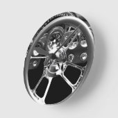 赤い車輪 ラウンド壁時計 (傾斜)