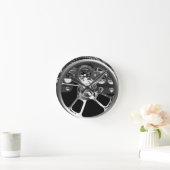 赤い車輪 ラウンド壁時計 (ホーム)