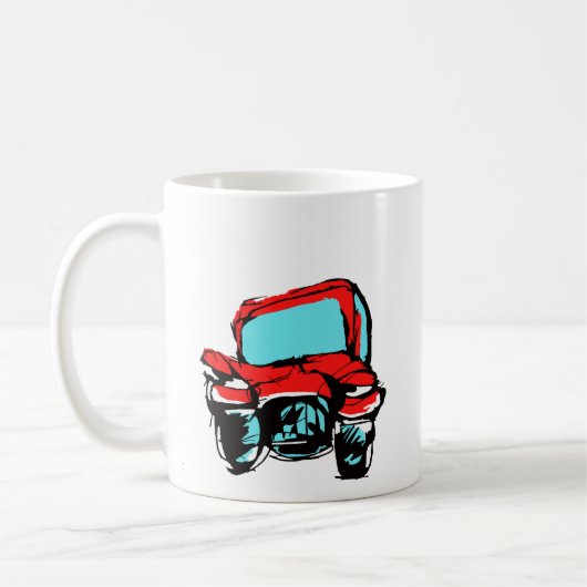 赤い車 コーヒーマグカップ (左)