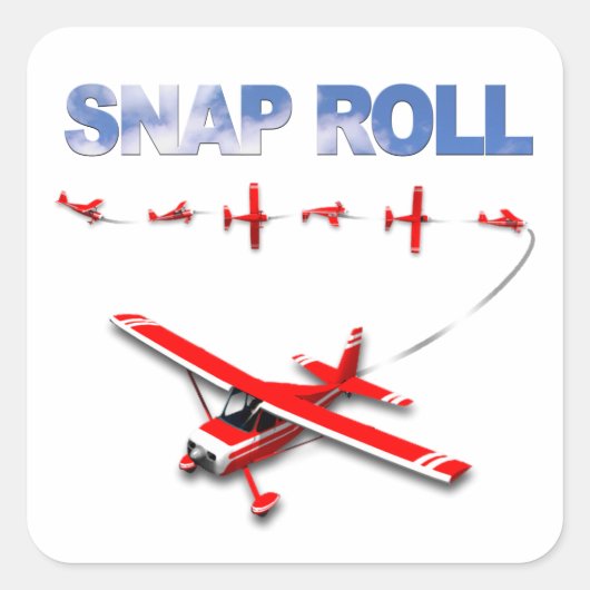 赤い転が飛行機でエアロバティックの機動をスナップ スクエアシール (正面)