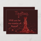 赤い輝きが私の名誉のマトロンになる 招待状 (正面/裏面)