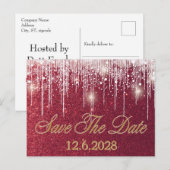 赤い輝きのホリデーシーズン 保存日付 社内カレンダー シーズンポストカード (正面/裏面)