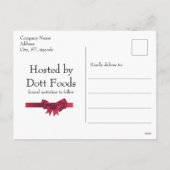 赤い輝きのホリデーシーズン 保存日付 社内カレンダー シーズンポストカード (裏面)