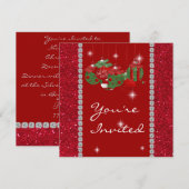 赤い輝きのホリデー  招待状 (正面/裏面)