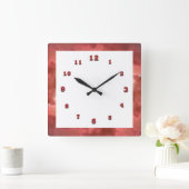 赤い輝き スクエア壁時計 (ホーム)