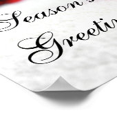 赤い輝くクリスマス装飾雪 ポスター (角)