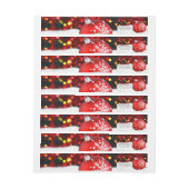 赤い輝くクリスマス装飾雪 ラップアラウンドラベル (シート)