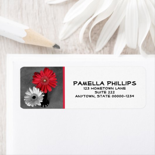 赤い輝くダリア | Still Life写真 ラベル (インサイチュ)