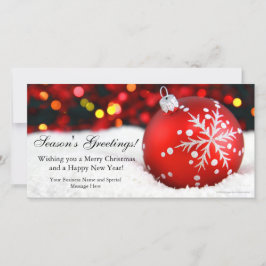 赤い輝くビジネスクリスマス シーズンカード