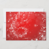 赤い輝くメリークリスマスフォト シーズンカード (裏面)