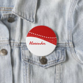 赤い輝く星曲線ボタン 缶バッジ (インサイチュ)