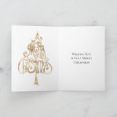 赤い輝く金ゴールドクリスマスツリー カード (内部)